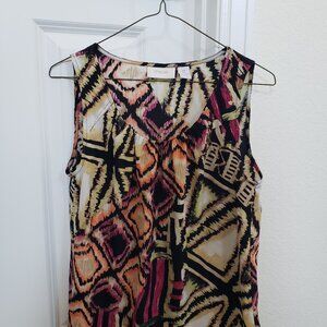 Chico's geometric print sleeveless blouse